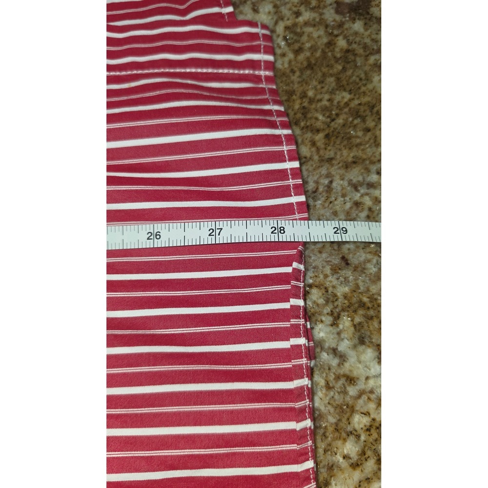 Tommy Hilfiger Woman Red White Striped Ruffle Front Button Down Shirt Size 18 - Picture 10 of 10